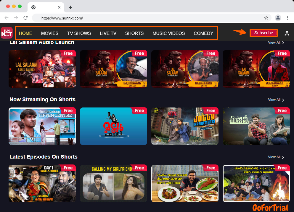 sun nxt free trial