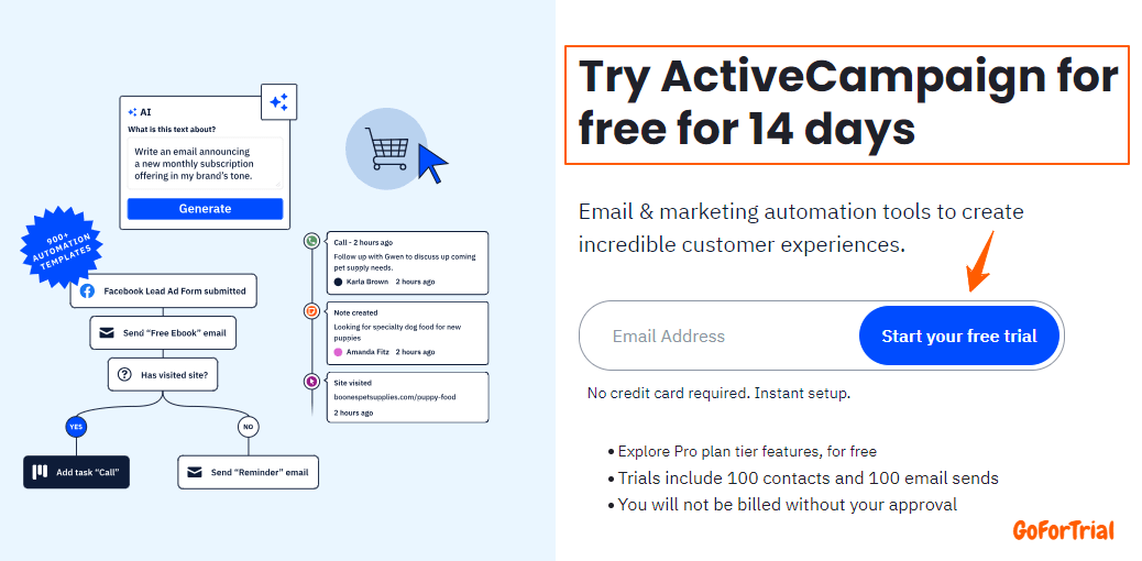 ActiveCampaign Free Trial 14 Days