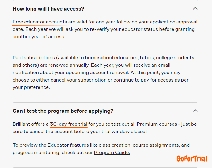 Brilliant Free Trial Details