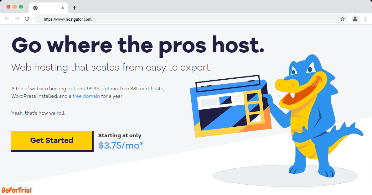 Web Hosting Free Trial 2026, Start a Hosting Trial for upto 60 Days Without Credit Card 2 HostGator Homepage
