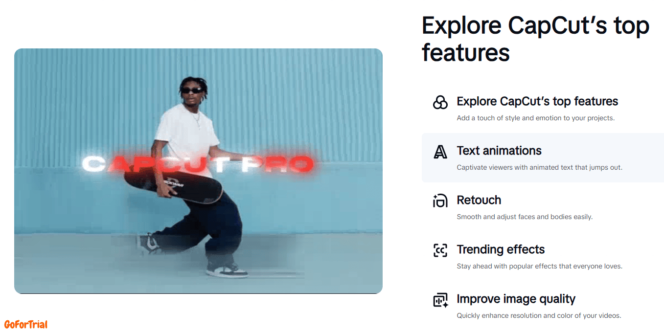 Capcut Free Trial Features