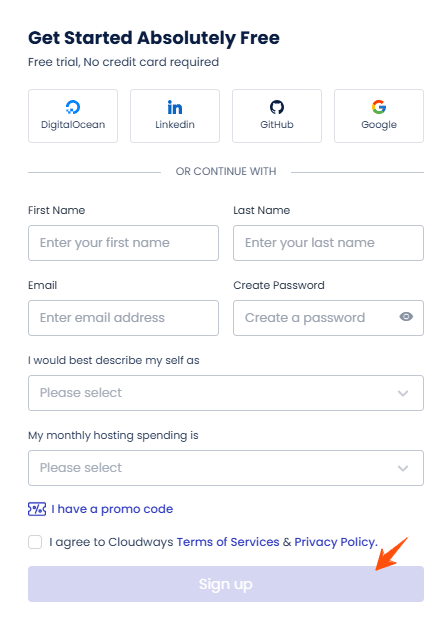 Cloudways Free Trial - Enjoy 3 Days of Free Hosting + $100 Credit 4 Create-Your-Cloudways-Accounts