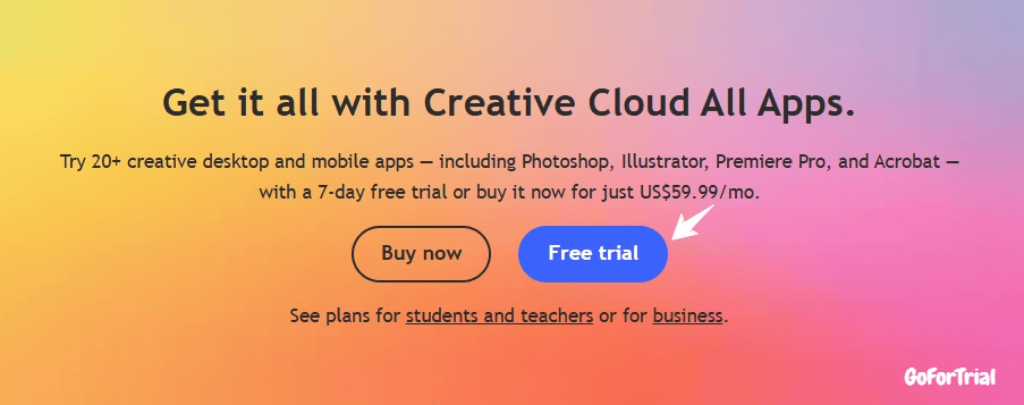 Start Creative Cloud Free Trial